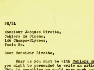 Dear Monsieur Rivette… an invitation to write for Sight & Sound in 1964 - image