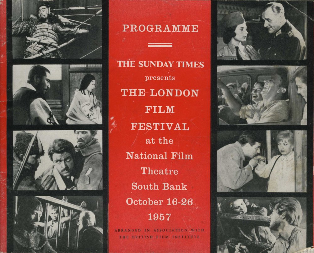 London Film Festival programme, 1957