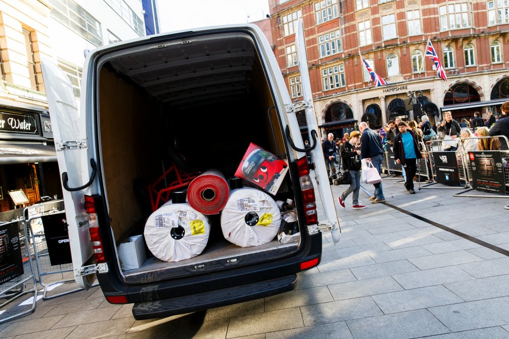 The 58th BFI London Film Festival: van with the red carpet