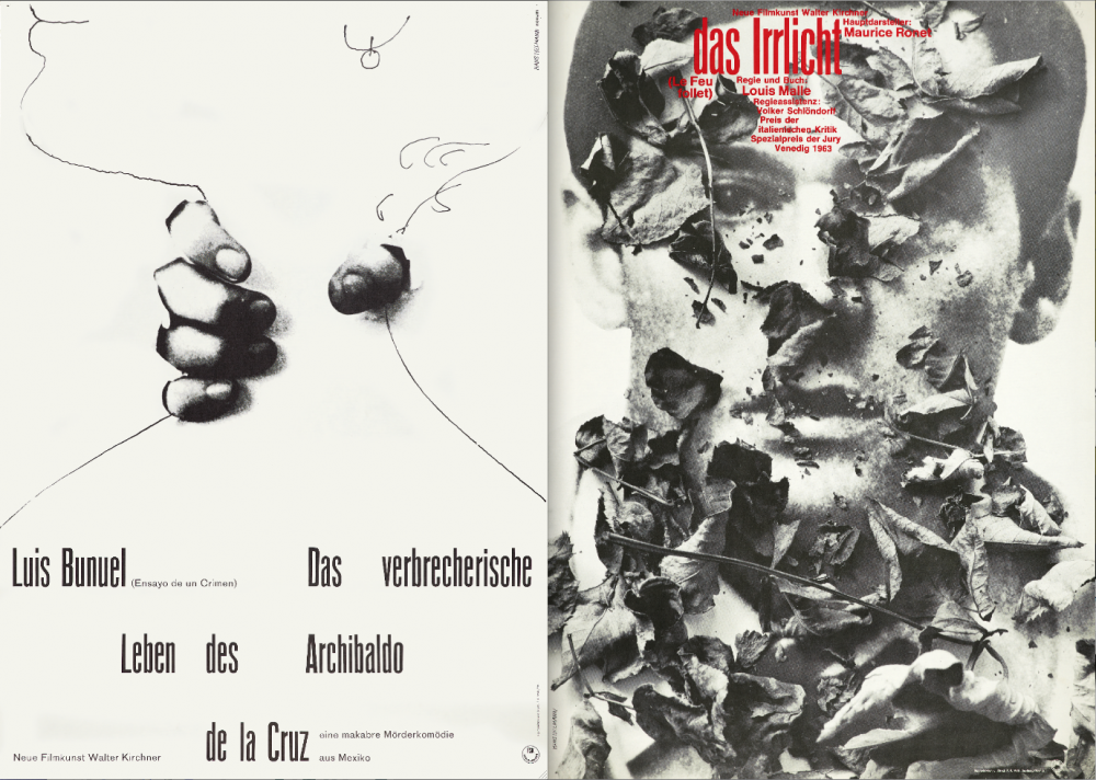 Hillmann&amp;#8217;s posters for Luis Bu&amp;ntilde;uel&amp;#8217;s The Criminal Life of Archibaldo de la Cruz (left) and Louis Malle&amp;#8217;s Le Feu follet (right)