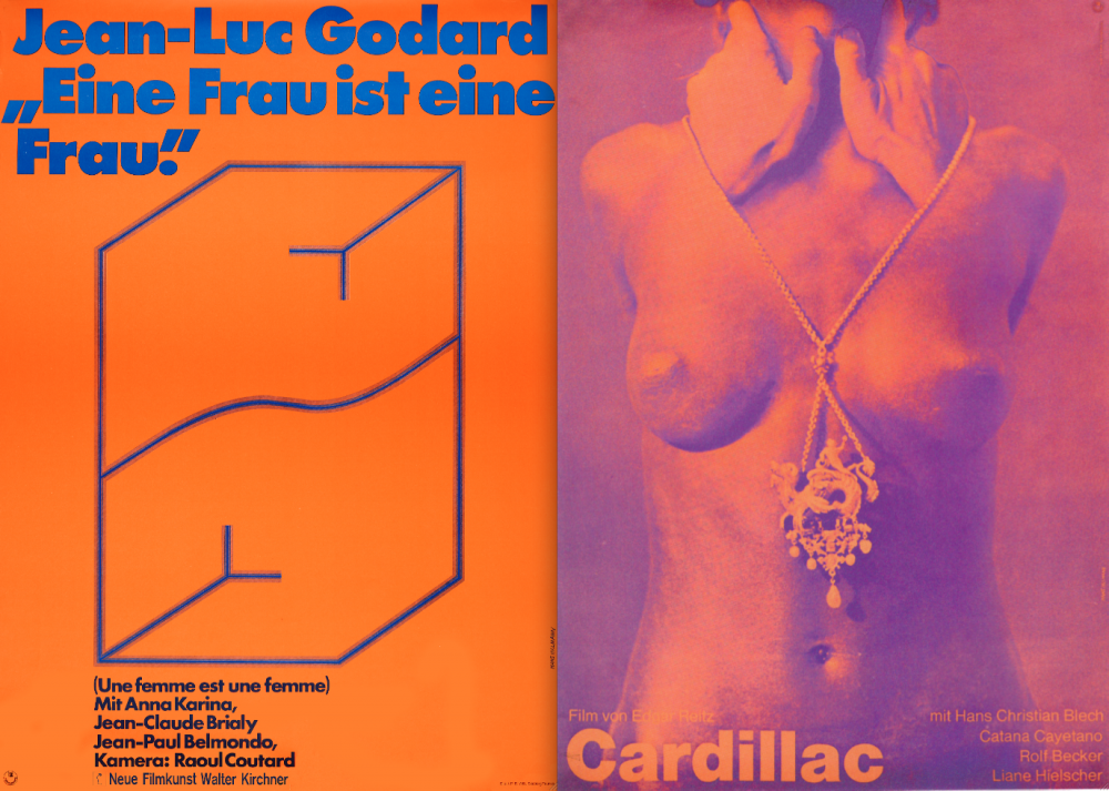 Hillmann&amp;#8217;s designs for Godard&amp;#8217;s Une femme est une femme (left) and Cardillac (right)