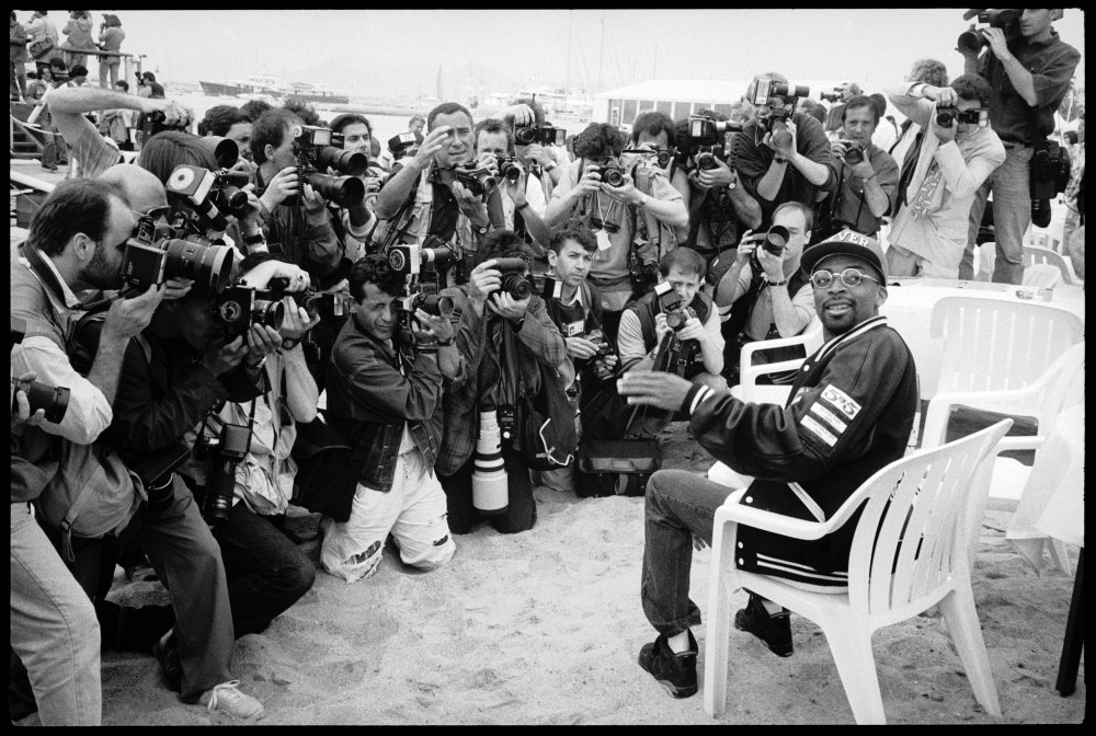 In 1991, Spike Lee holds court on the beach.
