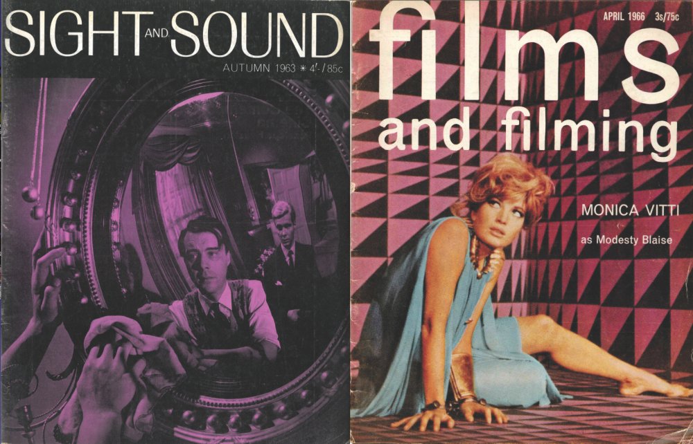 Durgnat wrote for the &amp;lsquo;slightly shambolic and somewhat sleazy&amp;rsquo; Films and Filming (right), but fell out with Sight &lt;span class=&quot;amp&quot;&gt;&amp;amp;&lt;/span&gt; Sound (left, with Joseph Losey&amp;#8217;s The Servant on the cover) over its traditionalism