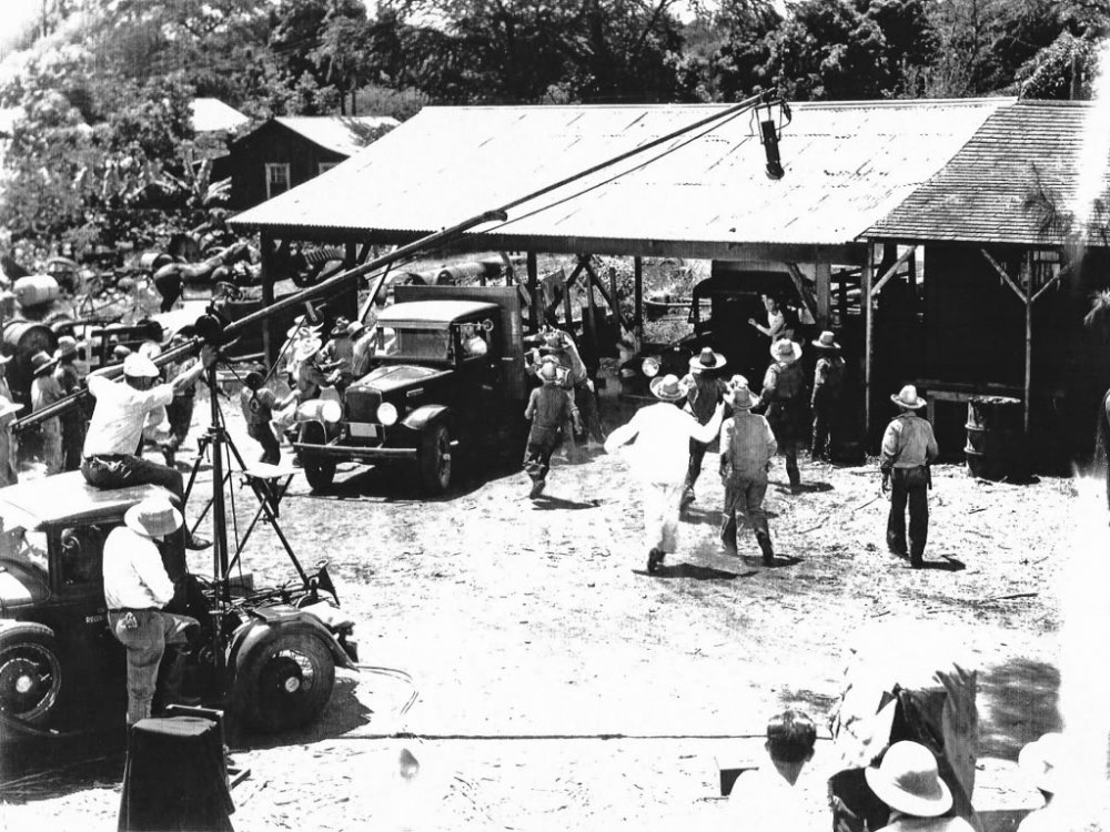 Lois Weber (bottom right) filming her 1934 film White Heat