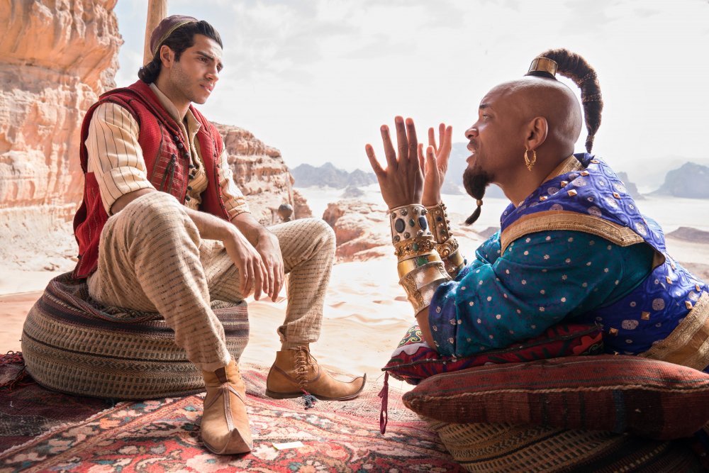 Mena Massoud as Aladdin and Will Smith as Genie in Aladdin (2019)