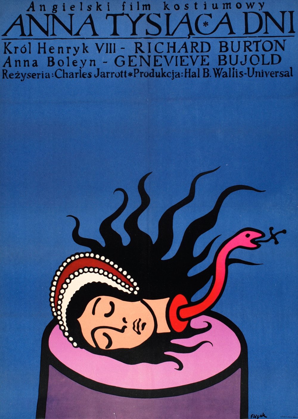 Poster for Anne of the Thousand Days (1969) by Jerzy Flisak