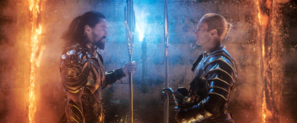Jason Momoa as Arthur Curry/Aquaman and Patrick Wilson as King Orm