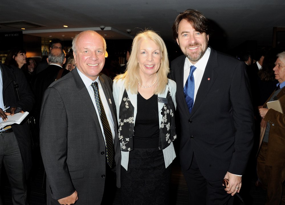 Jonathan Ross with BFI Chair Greg Dyke and CEO Amanda Nevill at an event for the National Film Theatre&amp;#8217;s (now BFI Southbank) 60th anniversary