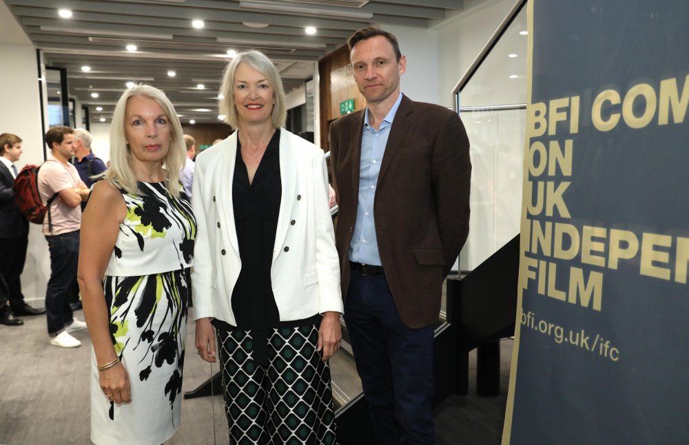 Amanda Nevill, BFI CEO, and Margot James, Minister for Digital and the Creative Industries, with Chair of the Commission and CEO of Lionsgate UK, Zygi Kamasa