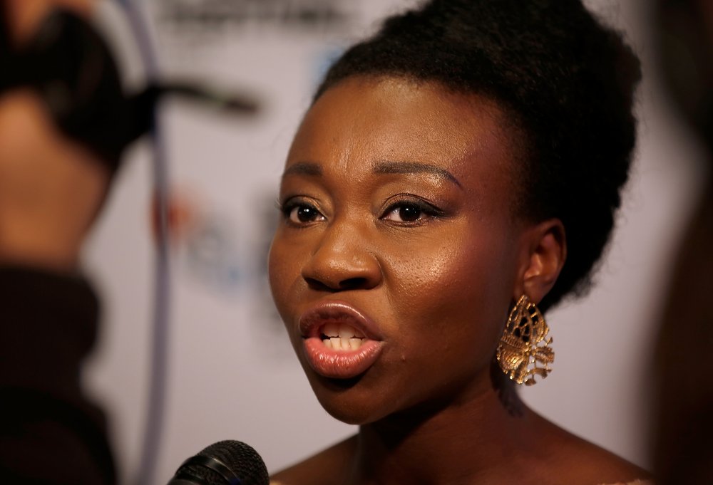 Muna Otaru at the premiere of The Keeping Room at the 58th BFI London Film Festival