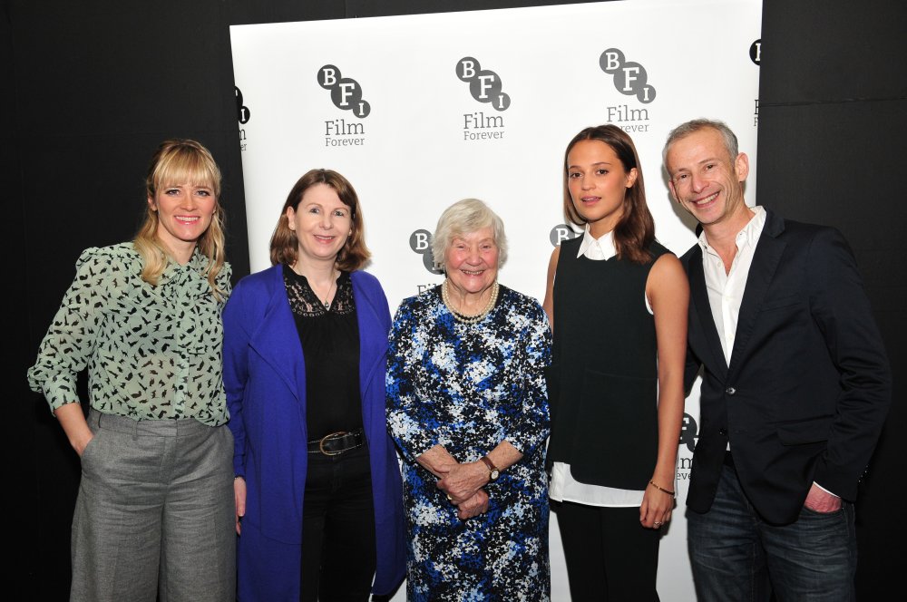 Edith Bowman, producer Rosie Alison, Baroness Shirley Williams, Alicia Vikander and director James Kent