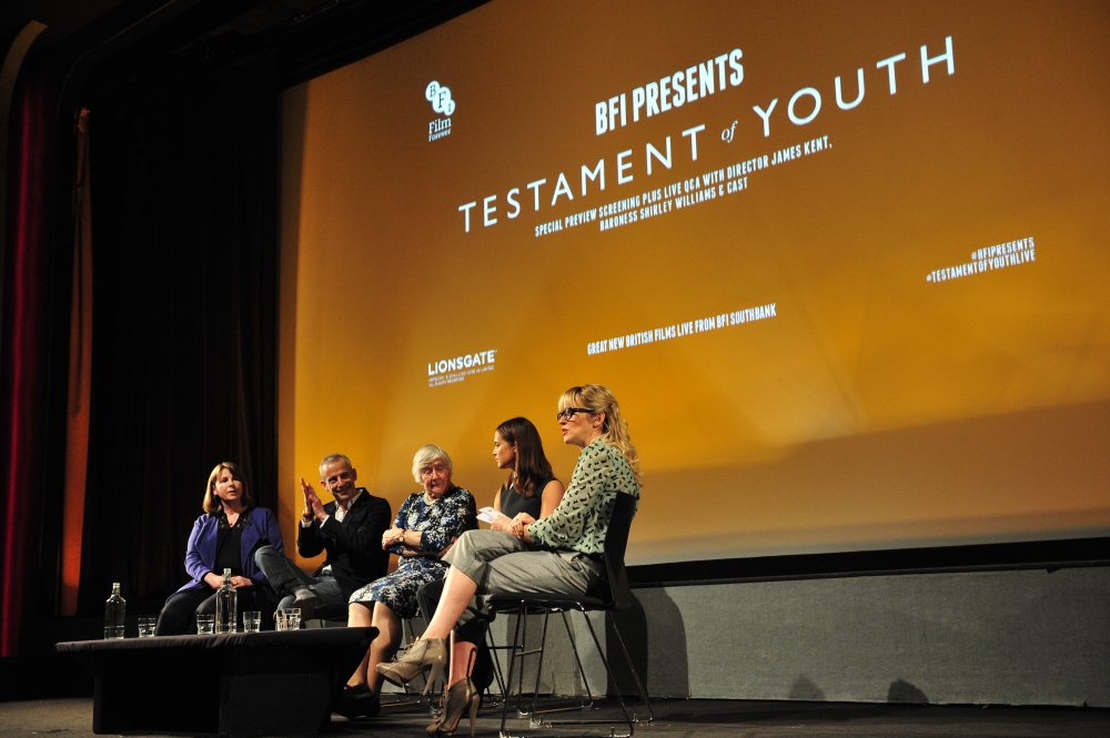 Producer Rosie Alison, director James Kent,  Baroness Shirley Williams, Alicia Vikander and Edith Bowman