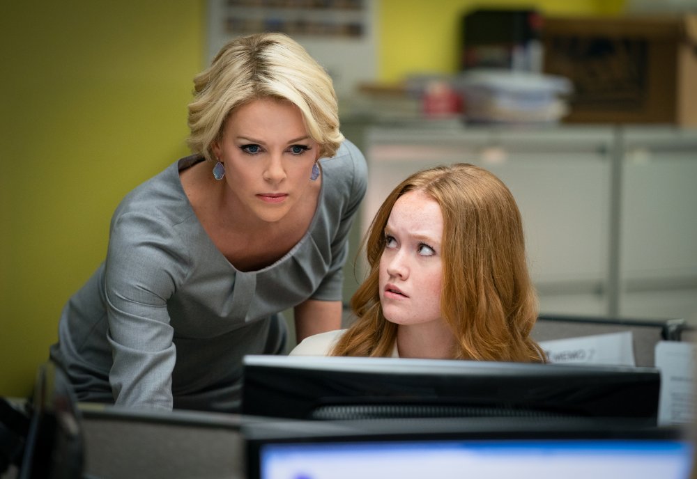Charlize Theron as Megyn Kelly and Liv Hewson as Lily Balin in Bombshell
