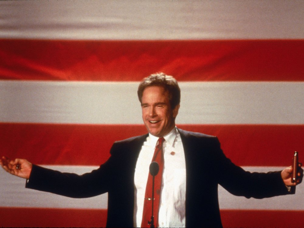 Warren Beatty as the unbridled, id-channelling, turbo-popular Senator Bulworth in his 1998 political satire Bulworth
