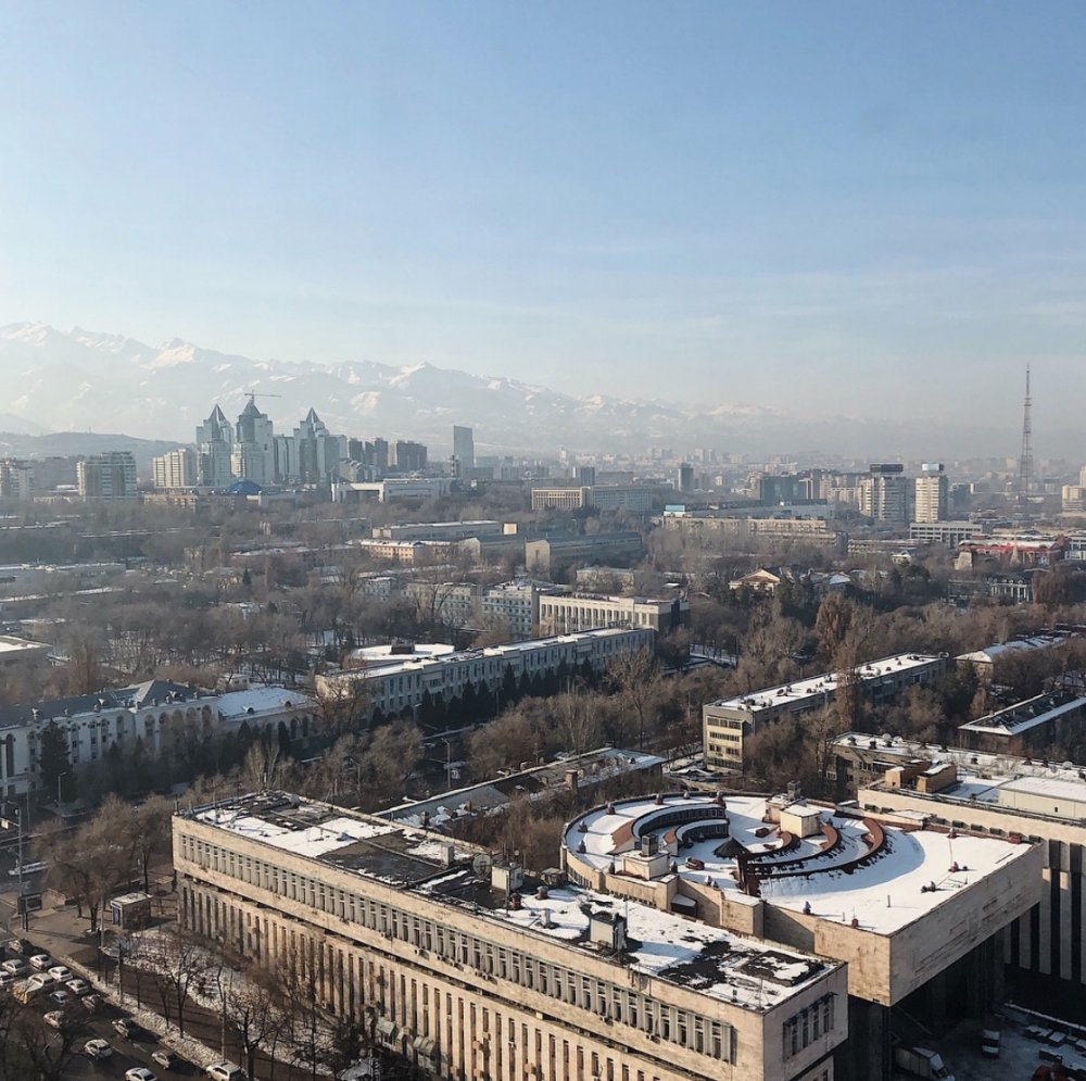 Almaty, home to the Central Asian Documentary Festival, as seen from the Hotel Kazakhstan