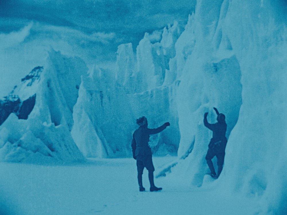 One of Noel&amp;rsquo;s hand-tinted images from the expedition