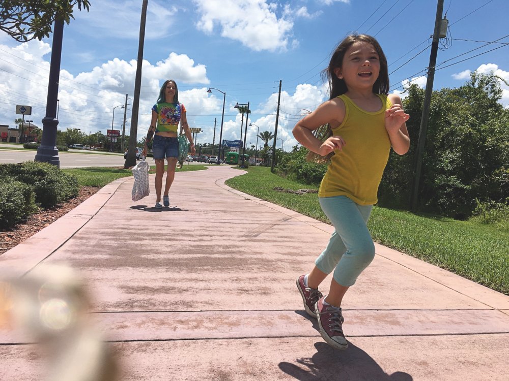 Bria Vinaite as Halley and Brooklynn Prince as Moonee in Sean Baker&amp;rsquo;s The Florida Project