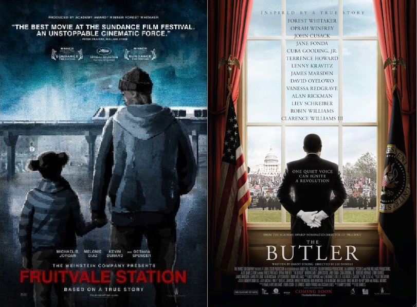 Rückenfigur posters for Ryan Coogler&#039;s Fruitvale Station and Lee Daniels&#039;s The Butler