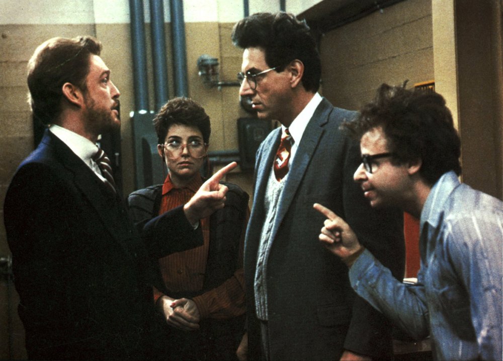 Straight man: Ramis, centre, as Egon Spengler in Ghostbusters (1984), which he co-wrote
