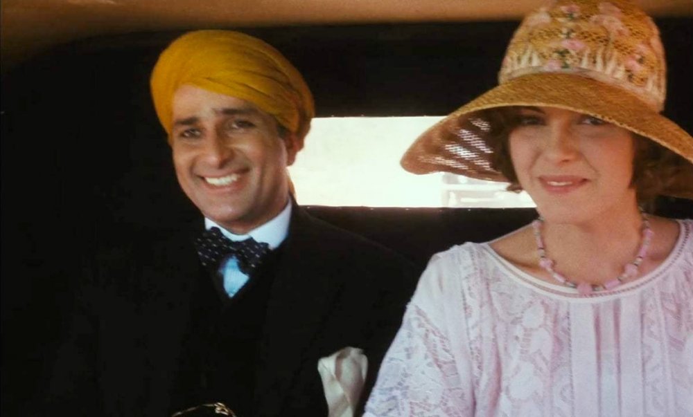 Shashi Kapoor as The Nawab with Greta Scacchi as Olivia Rivers in Heat and Dust