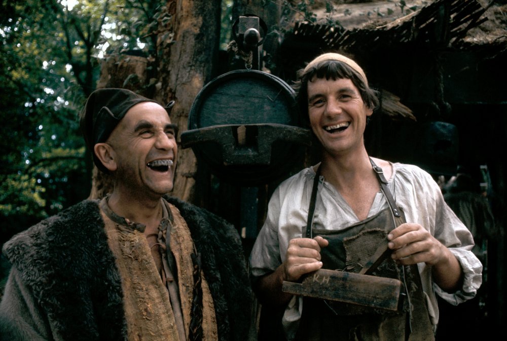 With Michael Palin (right) in Jabberwocky (1977)