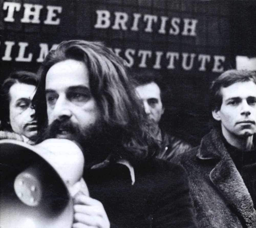 Marc Karlin picketing the BFI in 1977 to support avant-garde venue The Other Cinema