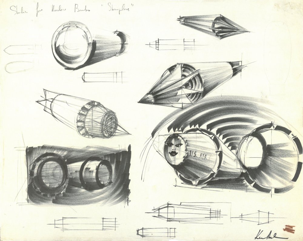 Adam&amp;#8217;s various different designs for the bombs in Dr. Strangelove