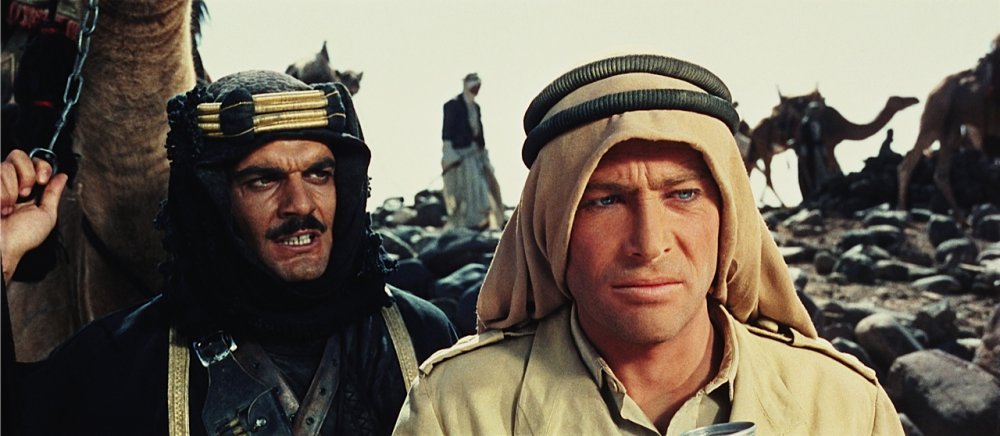 Omar Sharif as Sherif Ali ibn el Kharish and Peter O&amp;rsquo;Toole as T.E. Lawrence in David Lean&amp;rsquo;s Lawrence of Arabia (1962)