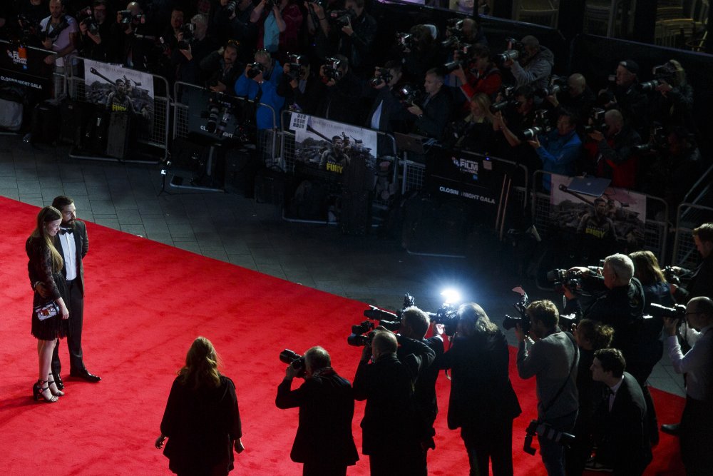The long lenses come out for Mia Goth and Shia LaBeouf at our Fury premiere