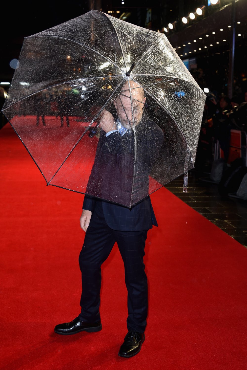 Actor J.K. Simmons has fun with his brolly in the run-up to the premiere of Whiplash, one of the undoubted buzz films of the Festival