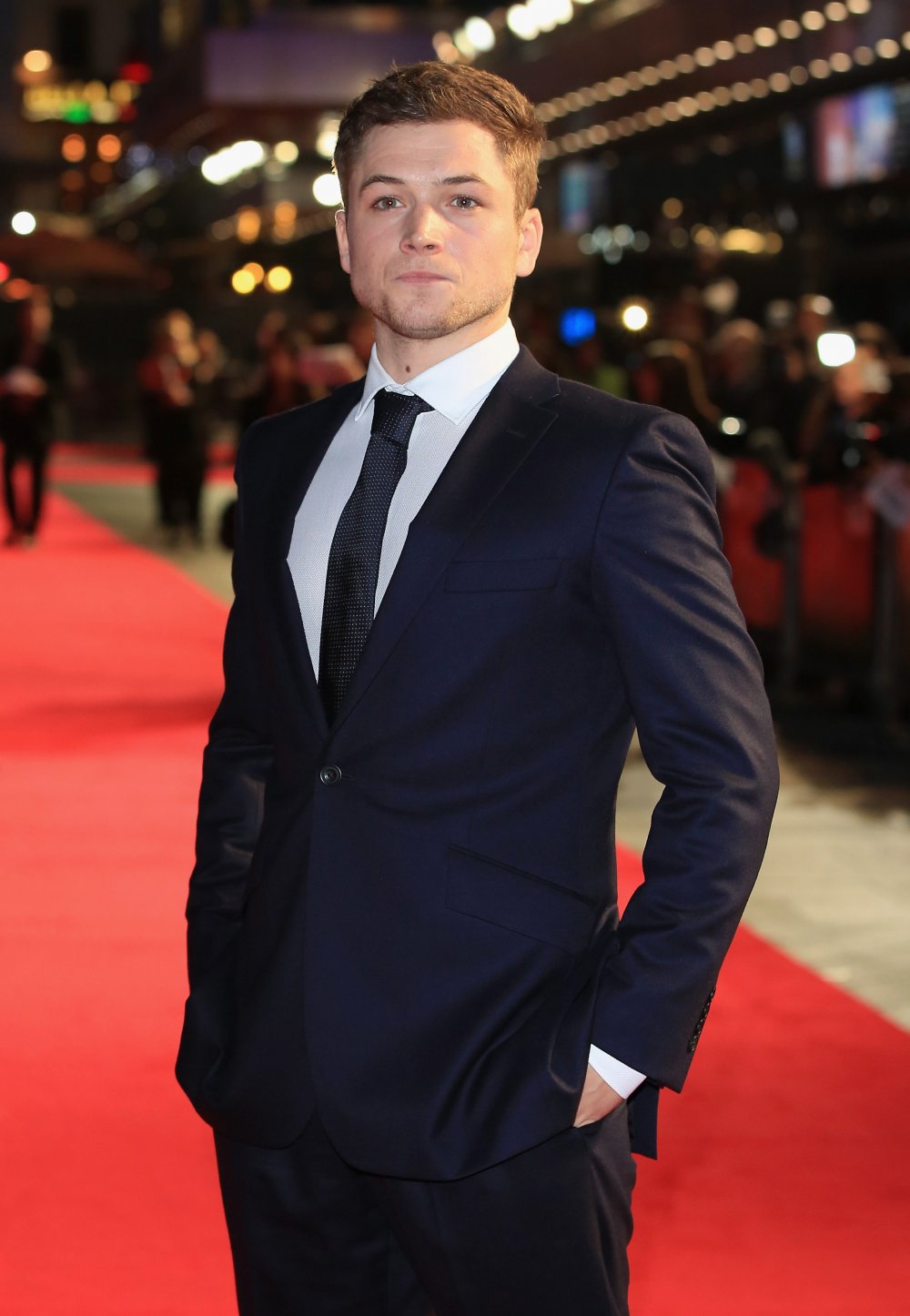 Taron Egerton on the red carpet for Testament of Youth during the 58th BFI London Film Festival