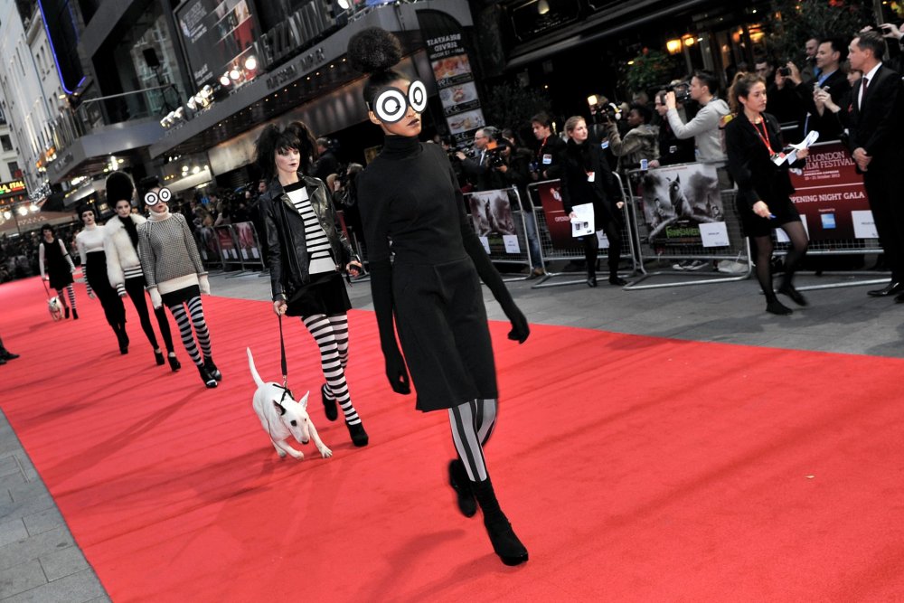 Frankenweenie-themed models on the festival&amp;rsquo;s opening-night red carpet