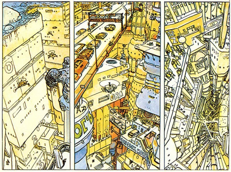 Moebius&amp;rsquo;s futuristic city as seen in L&amp;rsquo;Inkal
