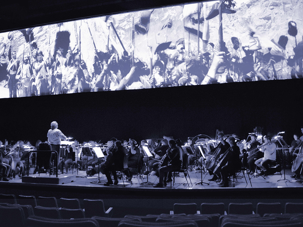 Carl Davis and the Philharmonia Orchestra rehearse for the Napoleon screening at Royal Festival Hall in November 2016