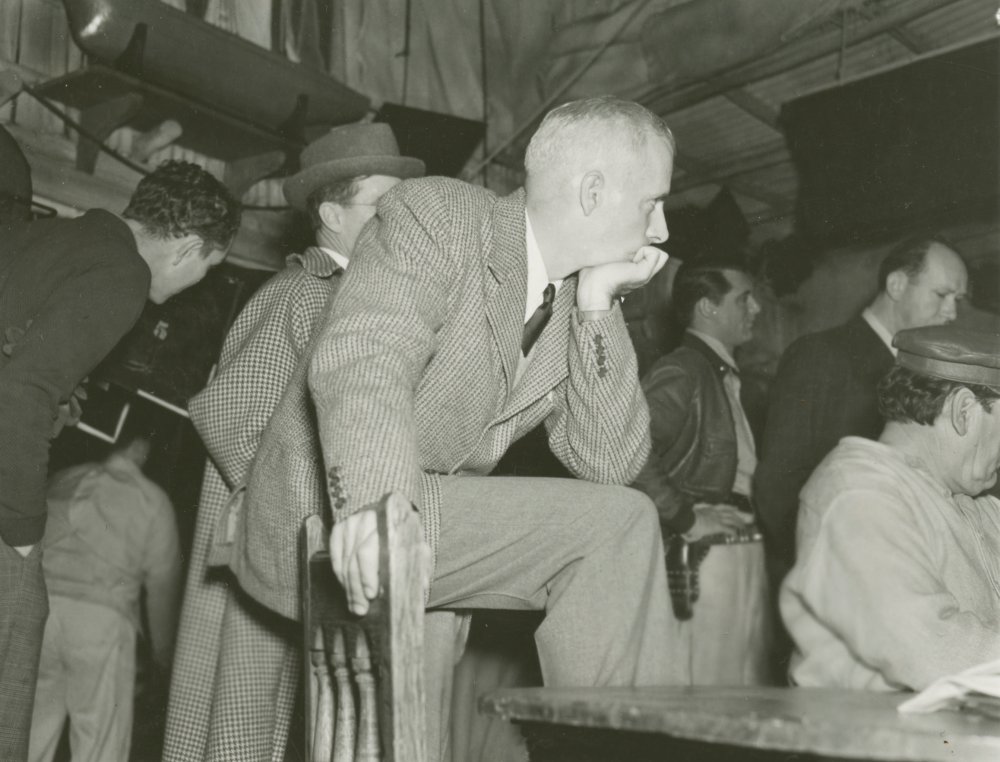 Howard Hawks on the set of Only Angels Have Wings (1939)