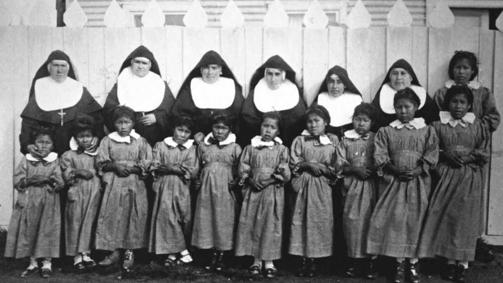 Fuegian children coopted into an Italian-run nunnery