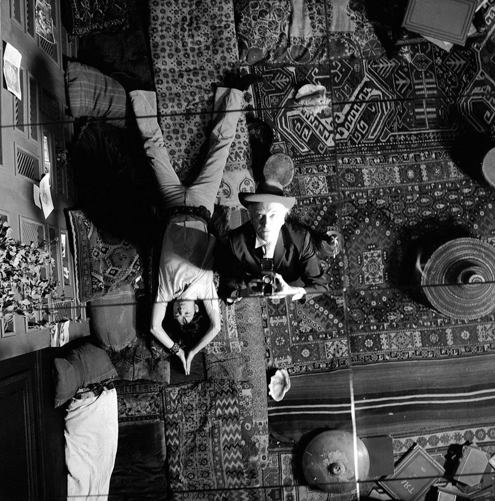 Mick Jagger and Cecil Beaton on the set of Performance (1970)