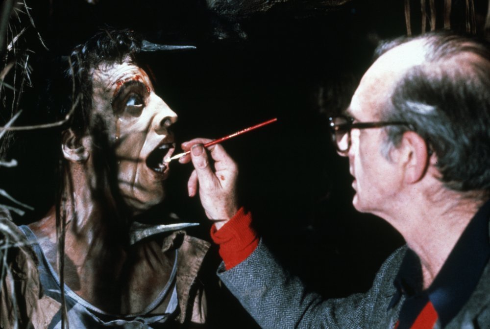 Adding the finishing touches to the special makeup effects for the opening scene in which one of Belloq&amp;#8217;s greedy stooges gets his comeuppance