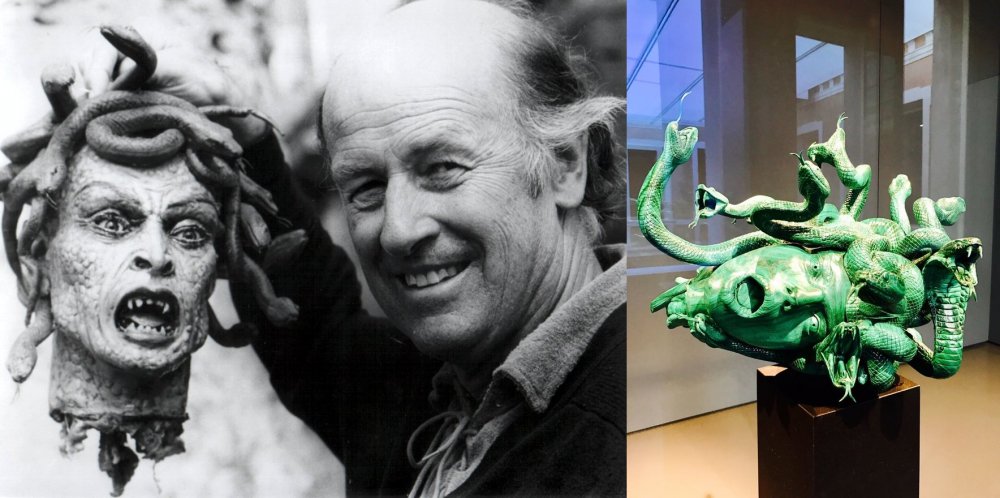 Medusa with Ray Harryhausen; a sculpture from Treasures from the Wreck of the Unbelievable (2017)