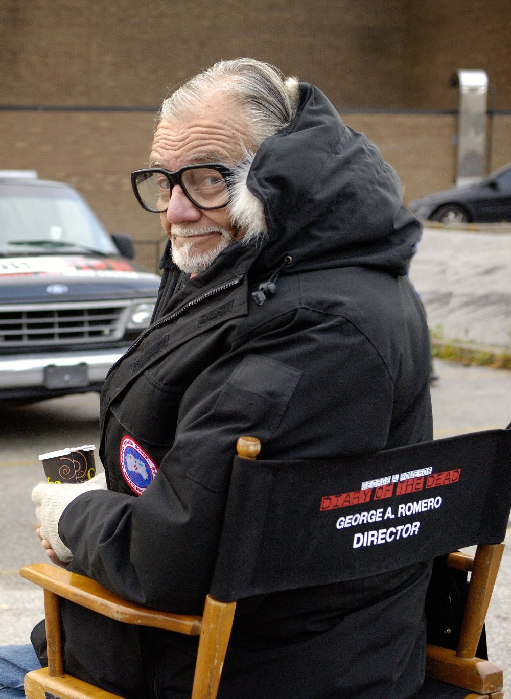 George A Romero shooting Diary of the Dead (2008)