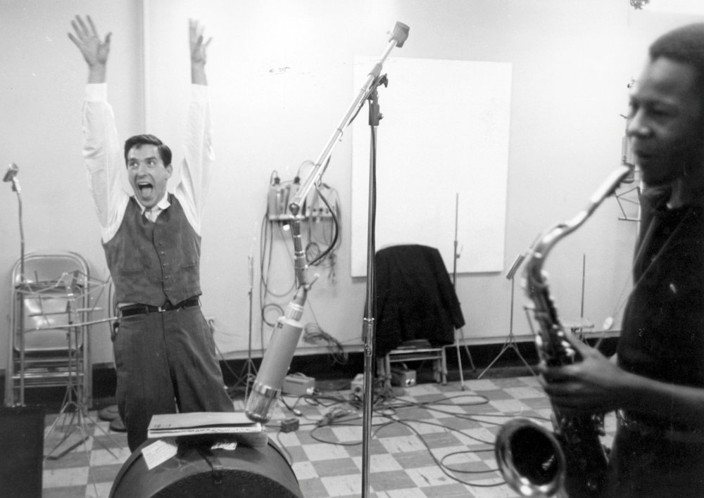Curtis Porter recording the soundtrack for John Cassavetes’ Shadows (1959) with help from the director