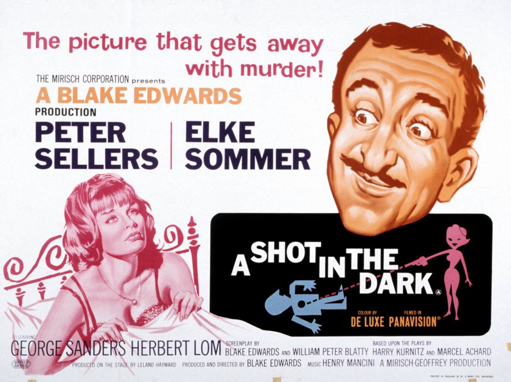 The UK poster for A Shot in the Dark (1964), which Blatty co-scripted with director Blake Edwards