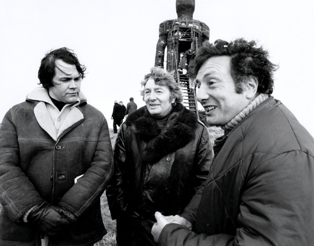 Producer Peter Snell, Anthony Shaffer and Robin Hardy on location with The Wicker Man (1973)