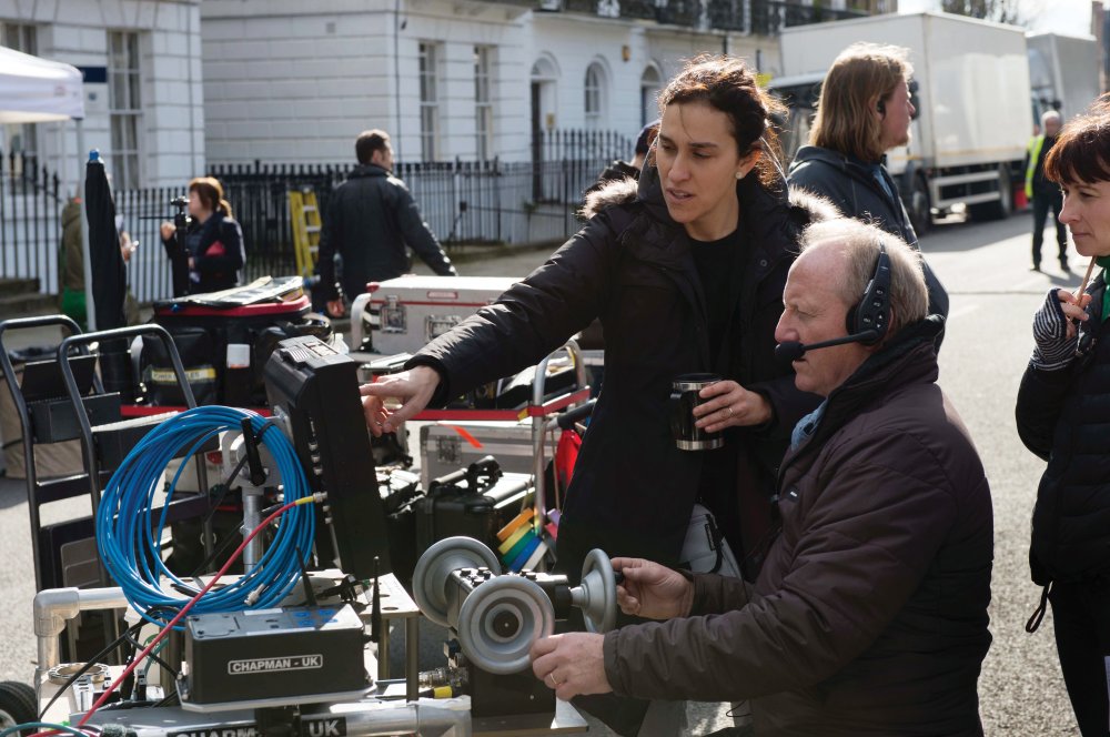 Sarah Gavron on set with Steadicam operator Peter Robertson