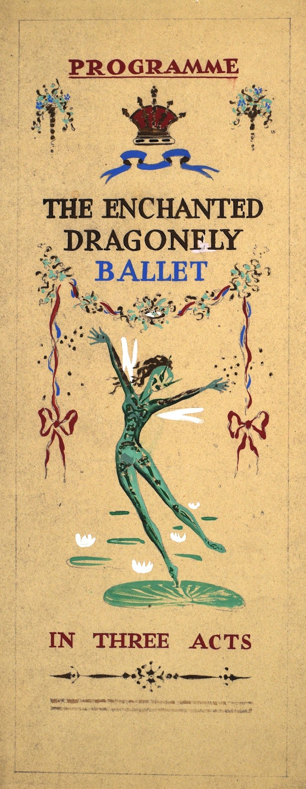 Design for programme for ‘The Enchanted Dragonfly Ballet’, Ivor Beddoes Collection, BFI Special Collections