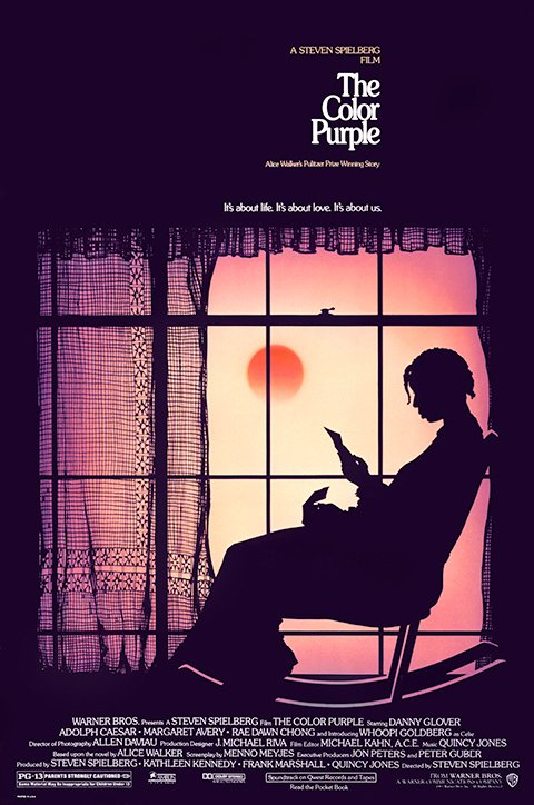 Whoopi Goldberg as a beautiful silhouette in the design for Steven Spielberg’s The Colour Purple (1985).