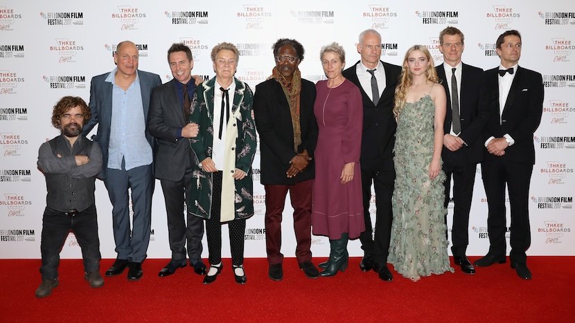Cast and crew attend the UK Premiere of &quot;Three Billboards Outside Ebbing, Missouri&quot; at the Closing Night Gala of the 61st BFI London Film Festival held at the Odeon Leicester Square.