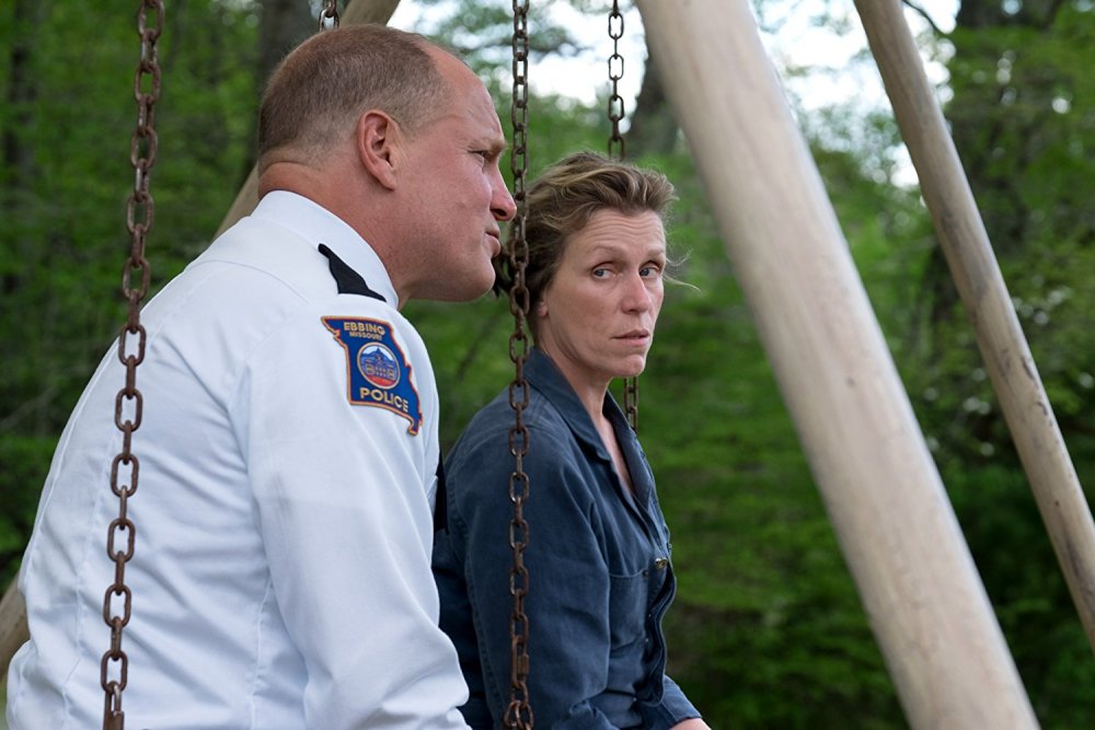 McDormand with Woody Harrelson as Sheriff Bill Willoughby