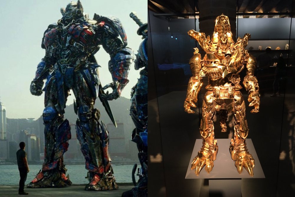 Transformers: The Last Knight (2017); a sculpture from Treasures from the Wreck of the Unbelievable (2017)