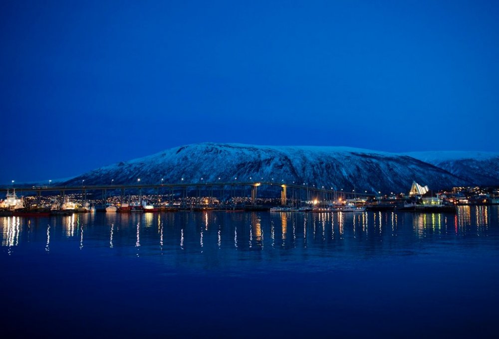 The Tromsø Bridge to downtown Tromsø on the island of Tromsøya